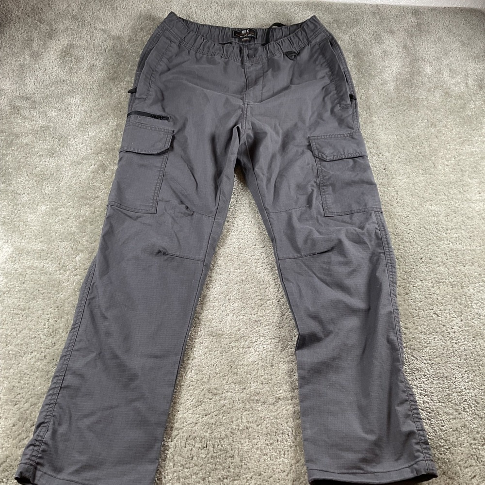 MBX Premium Denim Goods Gray Cargo Pants Men's Medium Hiking Outdoor‎